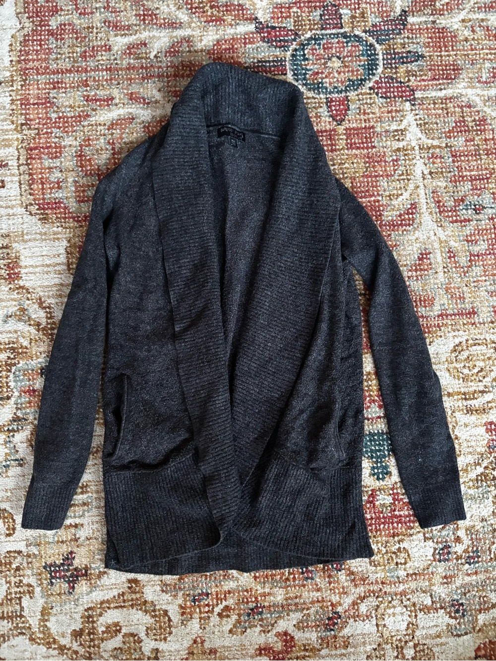 Barefoot Dreams CozyChic Lite Circle Cardigan in Charcoal Gray
